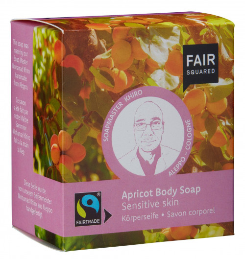 Fair Squared Body Soap (Apricot) Sensitive Skin (includes Cotton Soap Bag) 2x80g (Case of 8)