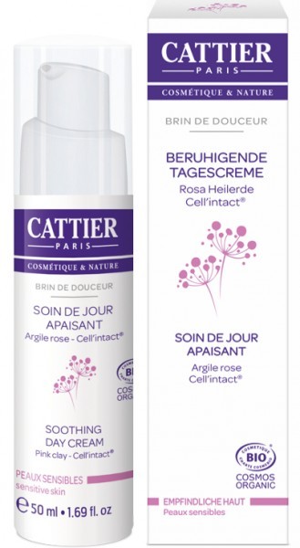 Cattier Skin Care Facial Care Pink Healing Clay & Cellintact Soothing Day Cream Brin De Douceur 50 Ml