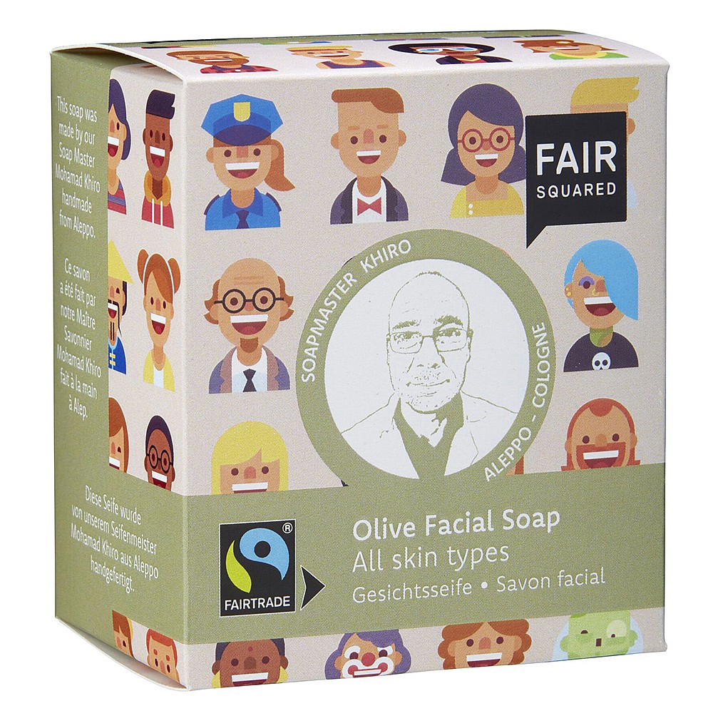 Fair Squared Facial Soap (Olive) Normal Skin (includes Cotton Soap Bag) 2x80g (Case of 8)