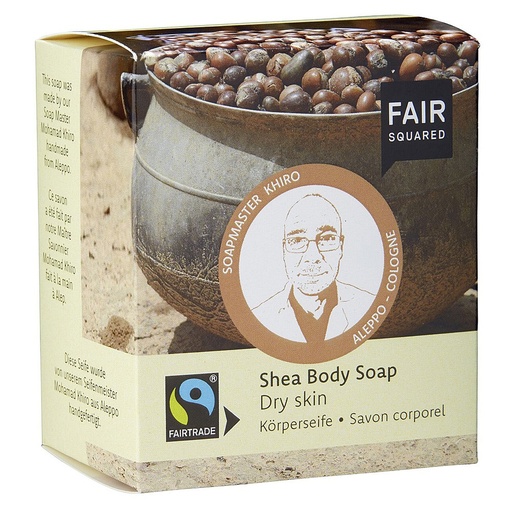 [FSQ_103] Fair Squared Body Soap (Shea) Dry Skin (includes Cotton Soap Bag) - 2x80g (Case of 8)