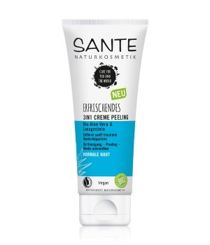 [SAN_240] Sante Naturkosmetik Facial Care Cleansing Organic Aloe Vera & Lava Rock Refreshing 3-in-1 Cream Scrub 100 Ml