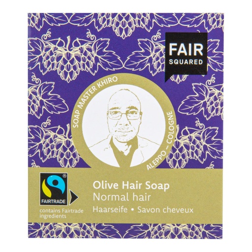 [FSQ_107_V1] Fair Squared Hair Soap (Olive) Normal Hair (includes Cotton Soap Bag) 2x80g (Case of 8)