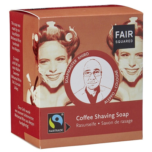 [FSQ_124_V1] Fair Squared Shaving Soap (Coffee) (includes Cotton Soap Bag) 2x80g (Case of 8)